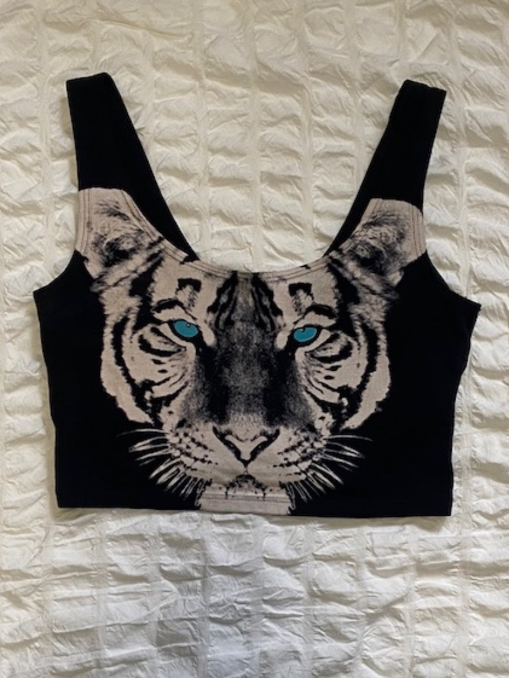Out From Under Tiger Graphic Crop Top - Size Small